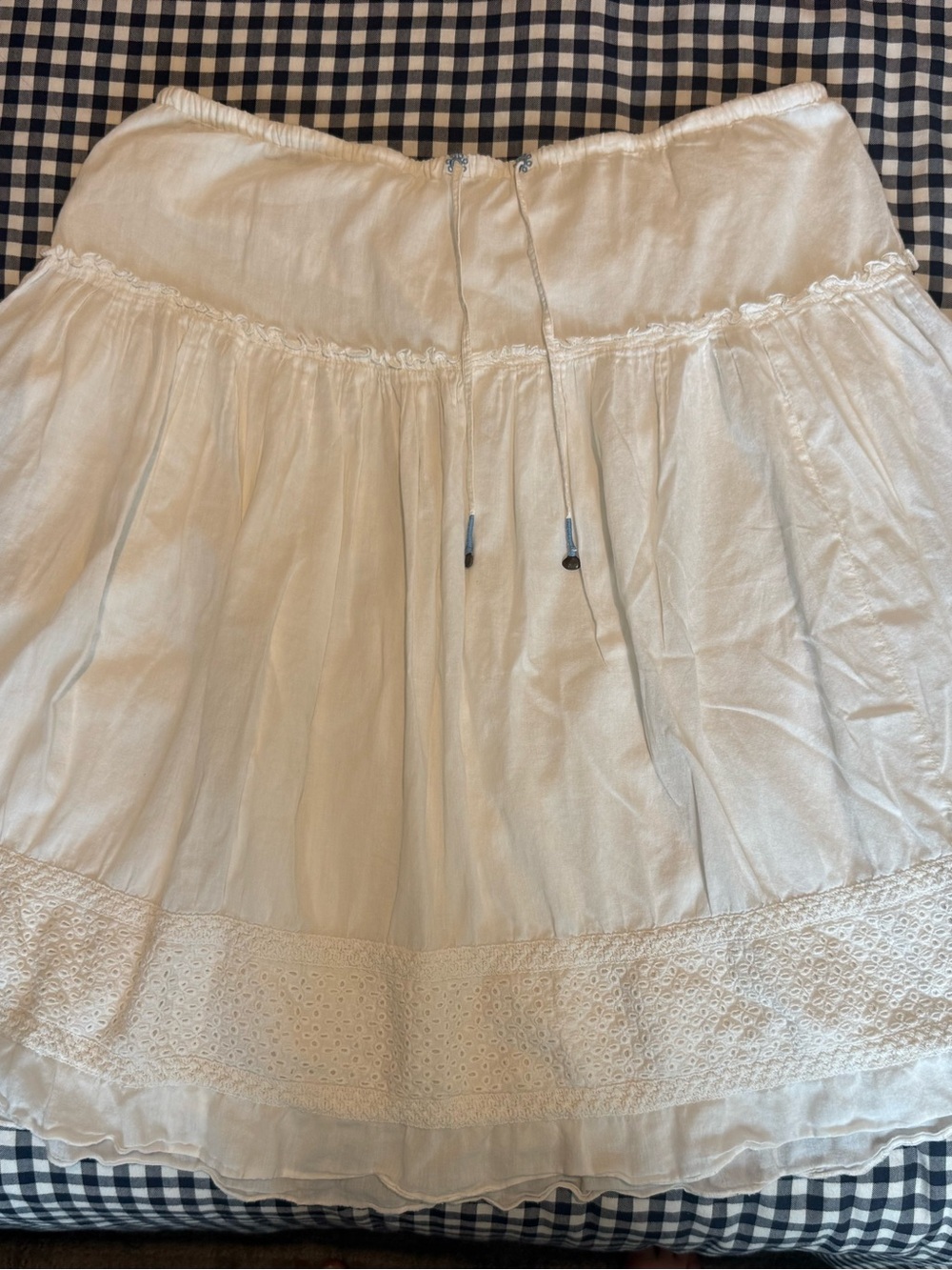 American Eagle Outfitters Tiered Eyelet A-Line Skirt with Liner
